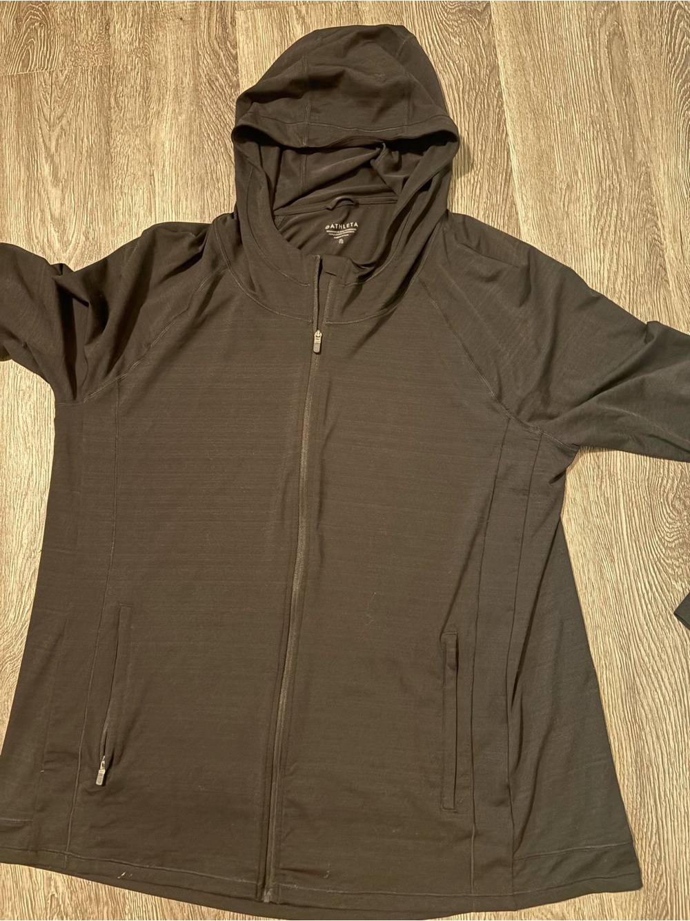 Athleta Black Full-Zip Hooded Jacket